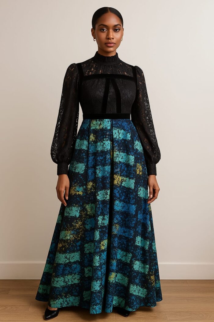 ADIRE ROYAL FLARE DRESS.
