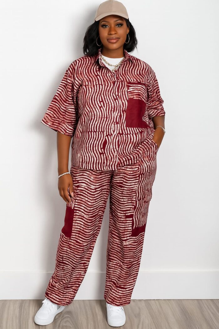 ADIRE SHIRT AND CARGO PANT SET