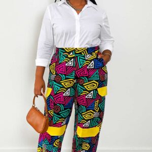 COLORFUL ANKARA CARGO PANTS WITH BOLD MULTICOLORED PATTERNS, A SUMMER STAPLE FOR THE MODERN MODEST WOMAN TO STAY STYLISH, CULTURAL AND CONFIDENT