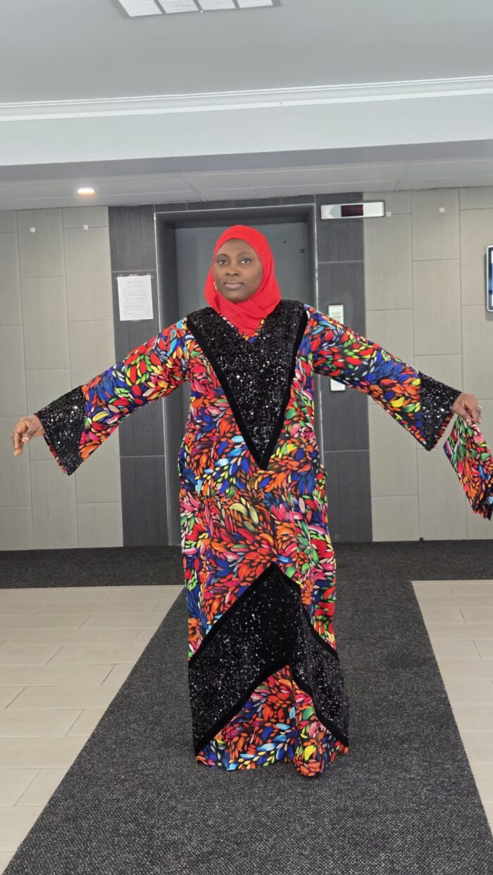 AFRICAN ANKARA AND SEQUINS KAFTAN DRESS - Image 3