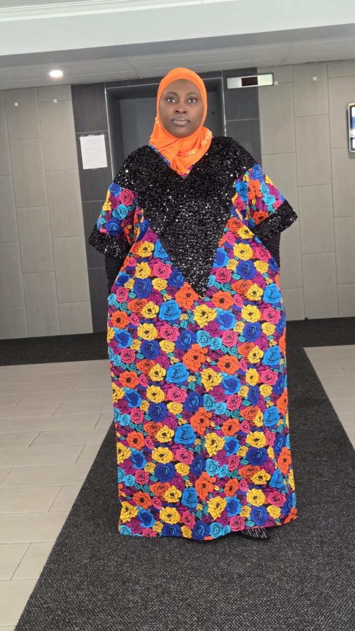 AFRICAN ANKARA AND SEQUINS KAFTAN DRESS - Image 3