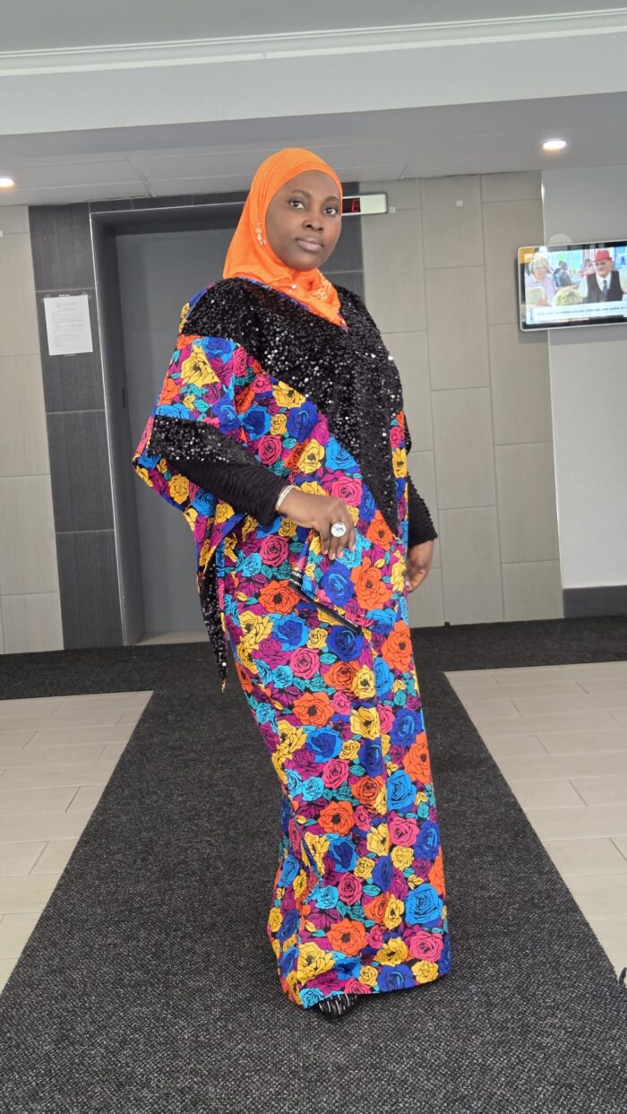 AFRICAN ANKARA AND SEQUINS KAFTAN DRESS - Image 2