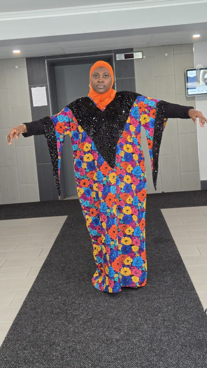 AFRICAN ANKARA AND SEQUINS KAFTAN DRESS - Image 4