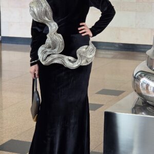 VELVET VELOUR DRESS
